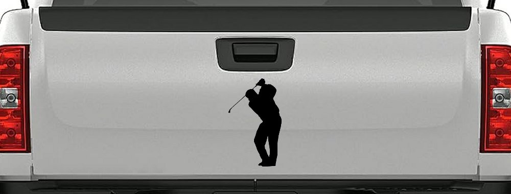 Golf Swing Golfer Car or Truck Window Decal Sticker (Black)