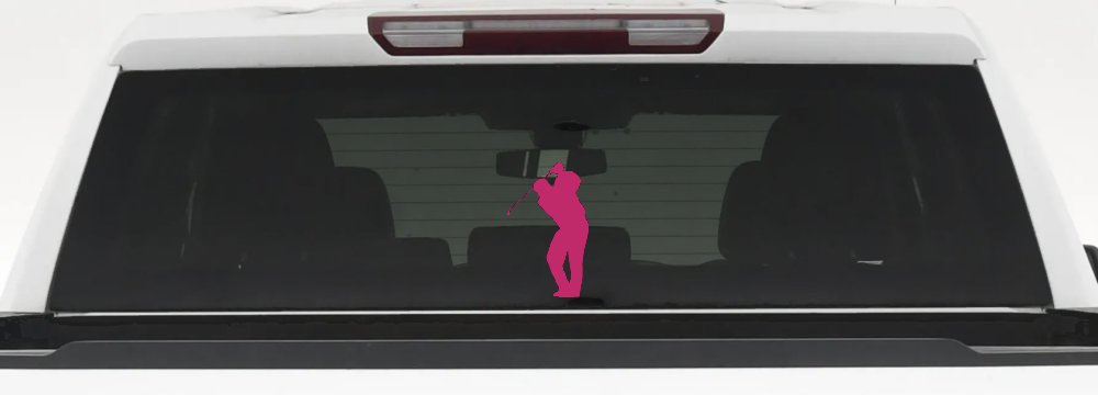 Golf Swing Decal Car Truck Window Vinyl Sticker - Perfect for Golfers (Hot Pink)