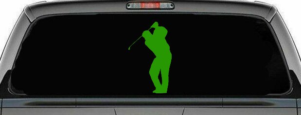 Golf Swing Decal Car Truck Window Vinyl Sticker - Perfect for Golfers (Lime)