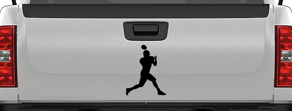 Football Player Car Decal Truck Window Vinyl Sticker Sports Fan (Black)