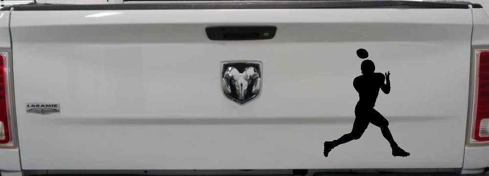 Football Player Sports Car or Truck Window Decal Sticker (Black)