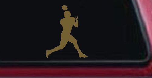 Football Player Sports Car or Truck Window Decal Sticker (Gold)