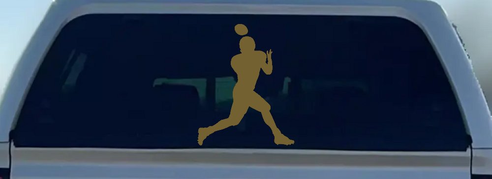 Football Player Sports Car or Truck Window Decal Sticker (Gold)