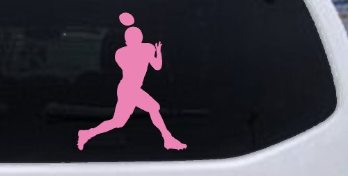 Football Player Sports Car or Truck Window Decal Sticker (Pink)
