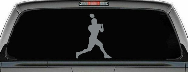 Football Player Sports Car or Truck Window Decal Sticker (Telegrey)