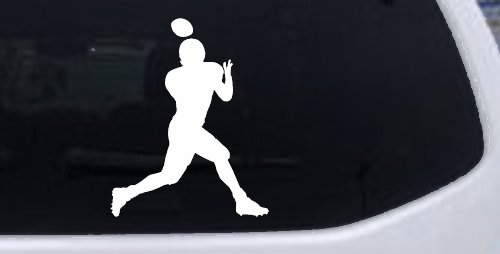 Football Player Sports Car or Truck Window Decal Sticker (White)