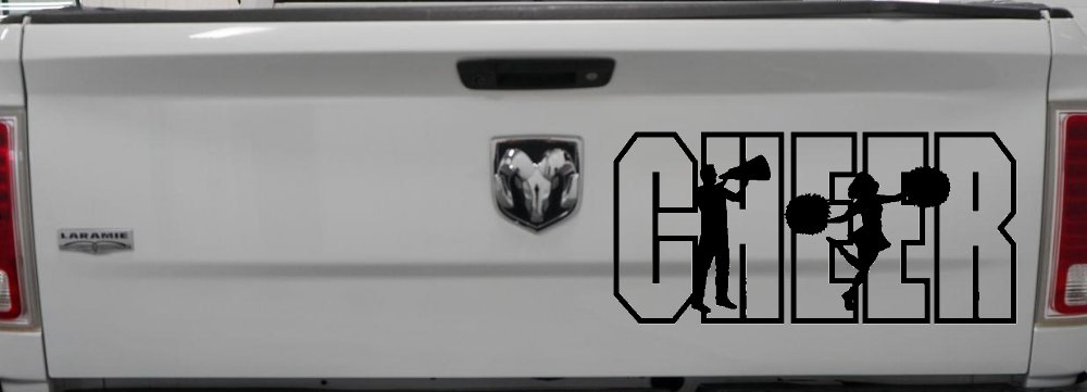 Cheer Cheerleader Car or Truck Window Decal Sticker (Black)
