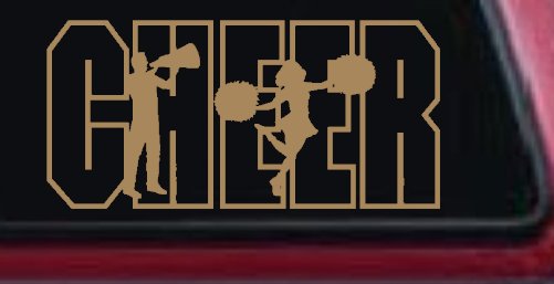 Cheer Cheerleader Car or Truck Window Decal Sticker (Light Brown)