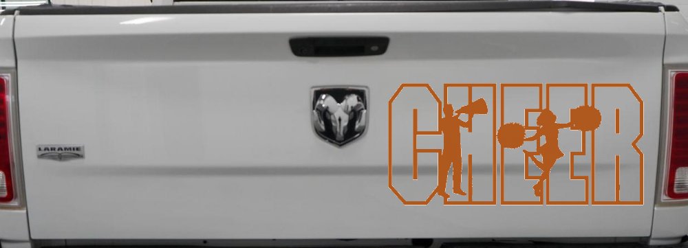 Cheerleader Car Truck Window Decal Vinyl Sticker Spirit Decor (Nut Brown)