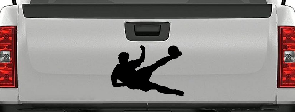 Soccer Player Decal for Car Truck Windows Vinyl Sticker (Black)