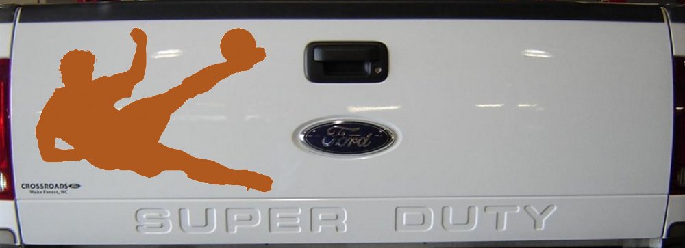 Soccer Player Decal for Car Truck Windows Vinyl Sticker (Nut Brown)