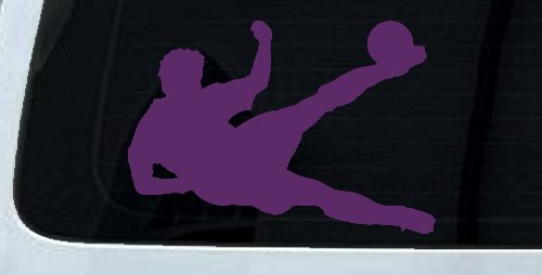 Soccer Player Sports Car or Truck Window Decal Sticker (Violet)