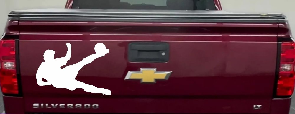 Soccer Player Sports Car or Truck Window Decal Sticker (White)