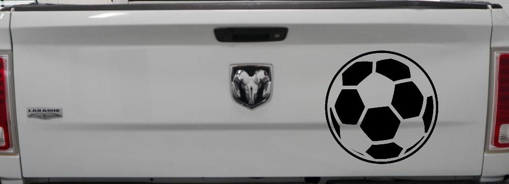 Soccer Ball Car Truck Window Decal Sticker Vinyl Sports Auto Decor (Black)