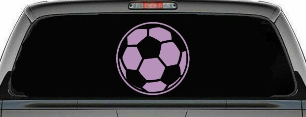 Soccer Ball Car Truck Window Decal Sticker Vinyl Sports Auto Decor (Lilac)