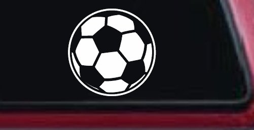 Soccer Ball Sports Car or Truck Window Decal Sticker (White)