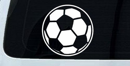 Soccer Ball Sports Car or Truck Window Decal Sticker (White)