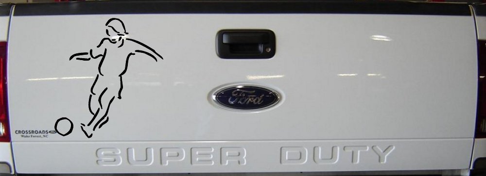 Tribal Soccer Player Decal for Car Truck Window Vinyl Sticker (Black)