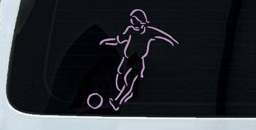 Tribal Soccer Player Sports Car or Truck Window Decal Sticker (Lilac)
