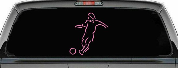 Tribal Soccer Player Sports Car or Truck Window Decal Sticker