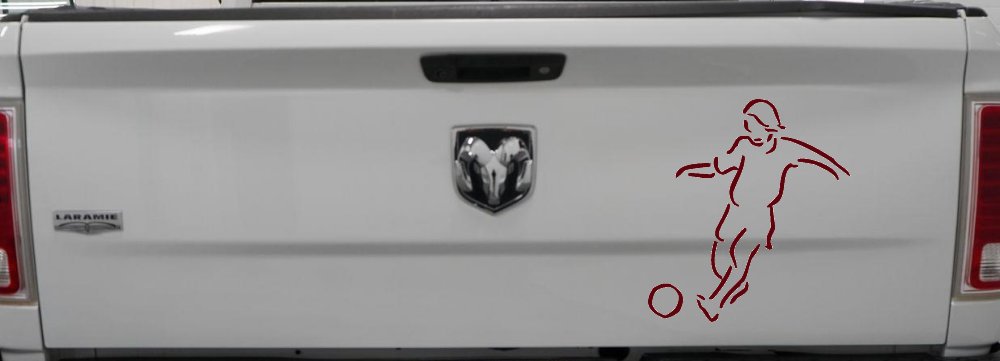 Tribal Soccer Player Sports Car or Truck Window Decal Sticker