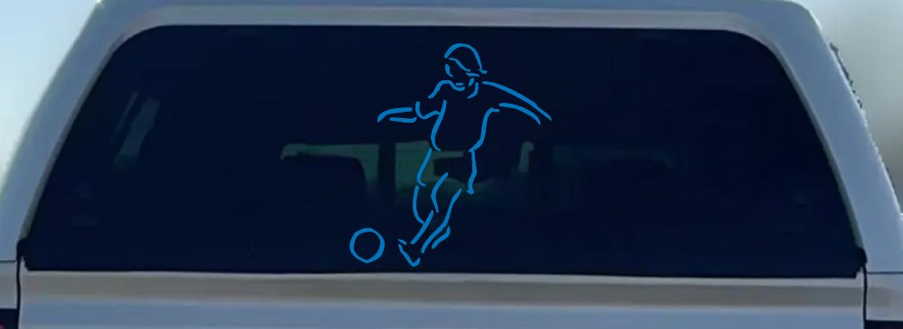 Tribal Soccer Player Sports Car or Truck Window Decal Sticker