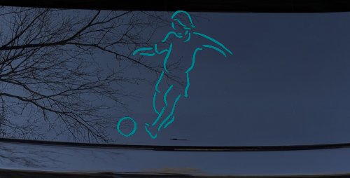 Tribal Soccer Player Sports Car or Truck Window Decal Sticker