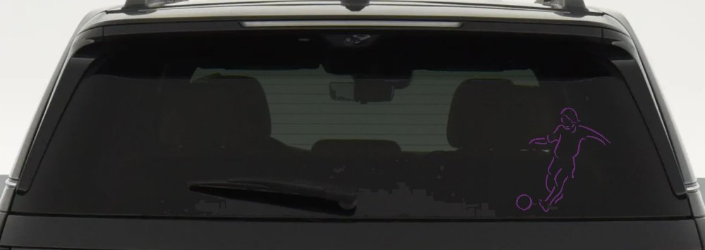 Tribal Soccer Player Sports Car or Truck Window Decal Sticker (Violet)