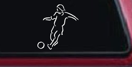 Tribal Soccer Player Sports Car or Truck Window Decal Sticker