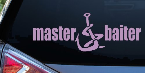 Master Baiter Funny Fishing Hook and Worm Car or Truck Window Decal Sticker