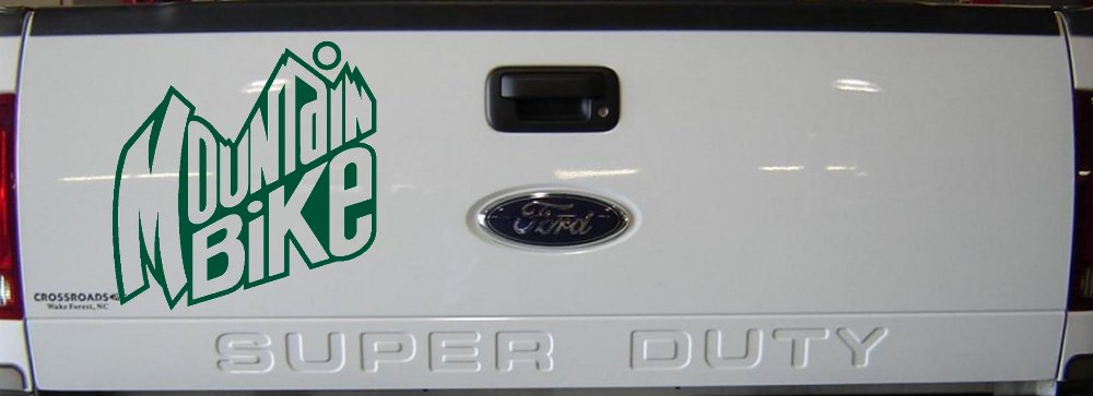 Mountain Bike Decal for Car Truck Window - Vinyl Sticker Adventure (Dark Green)