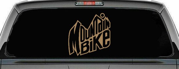 Mountain Bike Sports Car or Truck Window Decal Sticker (Light Brown)