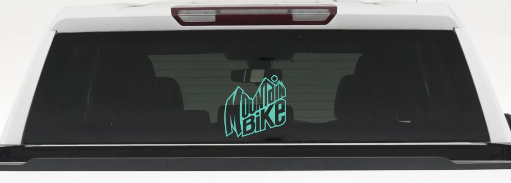 Mountain Bike Decal for Car Truck Window - Vinyl Sticker Adventure (Mint)