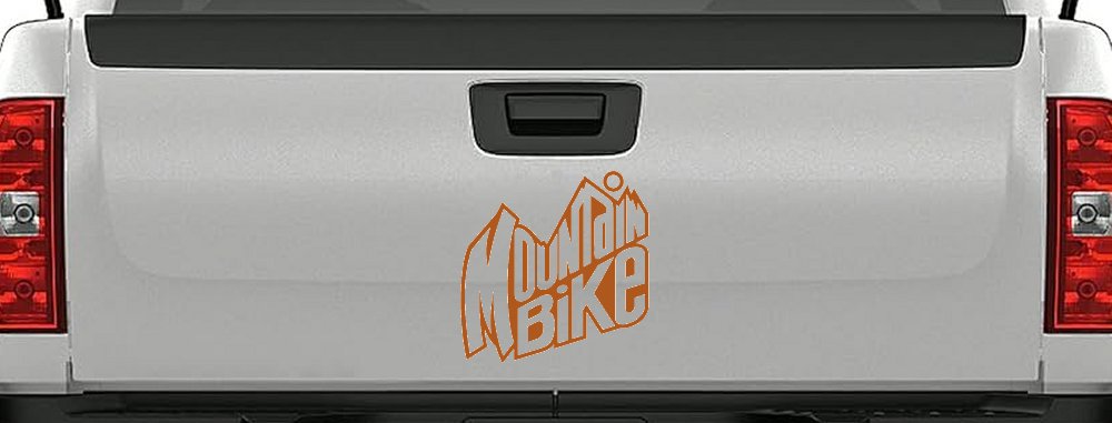 Mountain Bike Decal for Car Truck Window - Vinyl Sticker Adventure (Nut Brown)