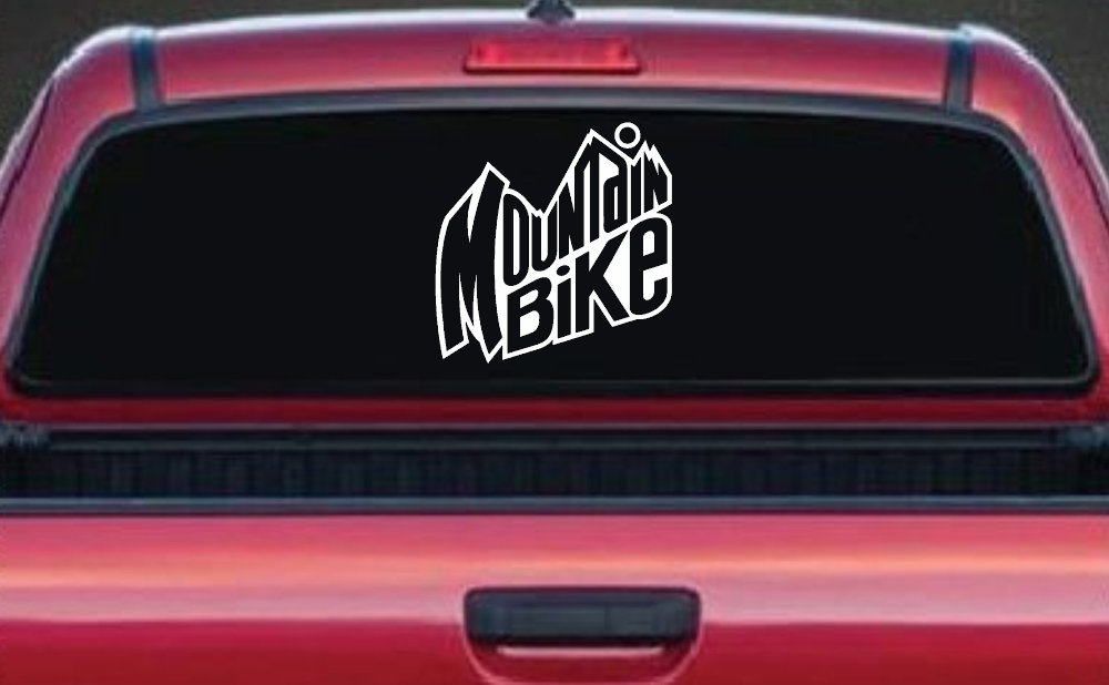 Mountain Bike Sports Car or Truck Window Decal Sticker (White)