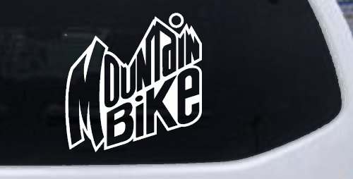 Mountain Bike Sports Car or Truck Window Decal Sticker (White)