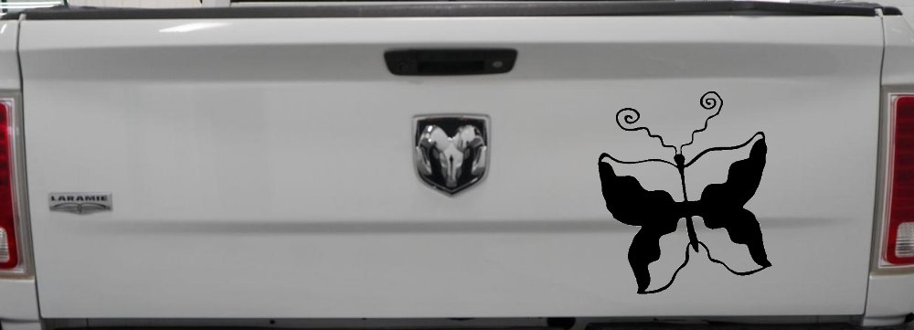 Tribal Butterfly Butterflies Car or Truck Window Decal Sticker (Black)