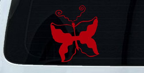 Tribal Butterfly Butterflies Car or Truck Window Decal Sticker (Red)