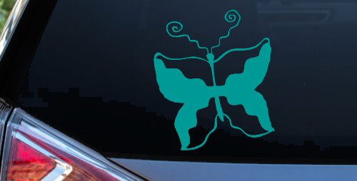 Tribal Butterfly Butterflies Car or Truck Window Decal Sticker (Turquoise)