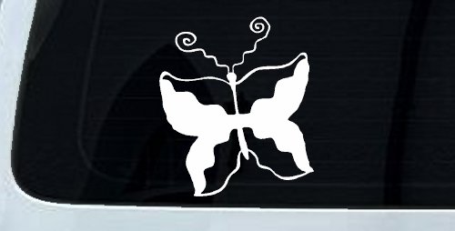 Tribal Butterfly Butterflies Car or Truck Window Decal Sticker (White)