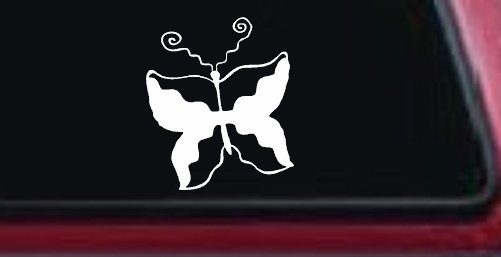 Tribal Butterfly Butterflies Car or Truck Window Decal Sticker (White)