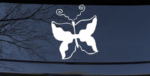 Tribal Butterfly Butterflies Car or Truck Window Decal Sticker (White)