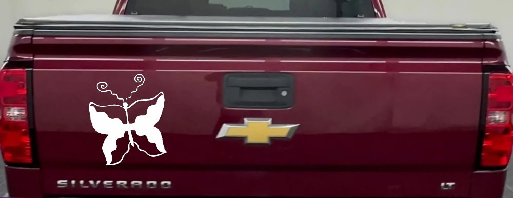 Tribal Butterfly Butterflies Car or Truck Window Decal Sticker (White)