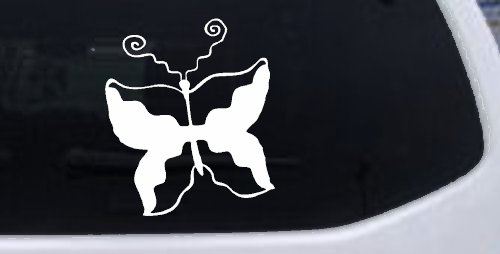 Tribal Butterfly Butterflies Car or Truck Window Decal Sticker (White)