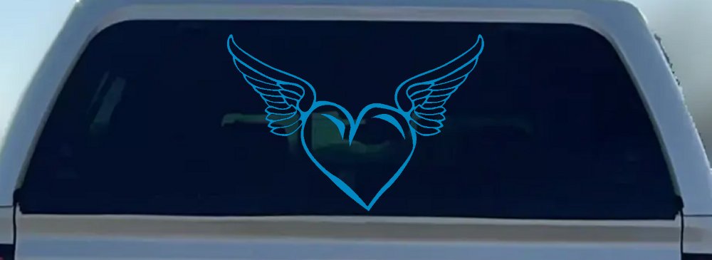 Heart With Wings Love Car or Truck Window Decal Sticker