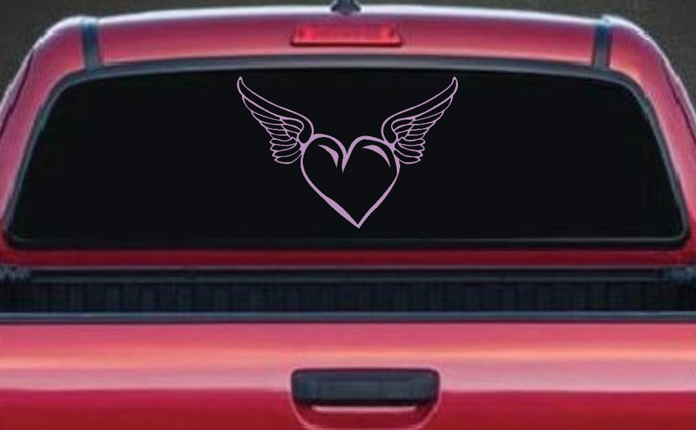 Heart With Wings Love Car or Truck Window Decal Sticker (Lilac)