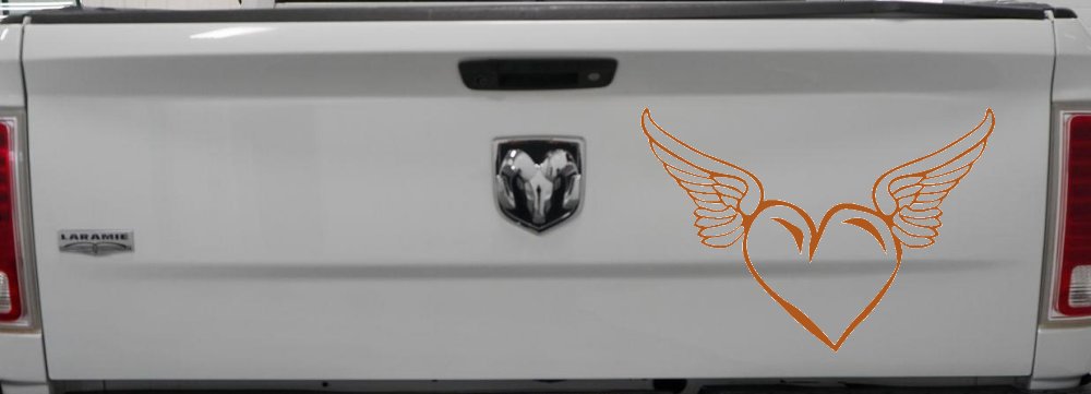 Heart With Wings Love Car or Truck Window Decal Sticker (Nut Brown)
