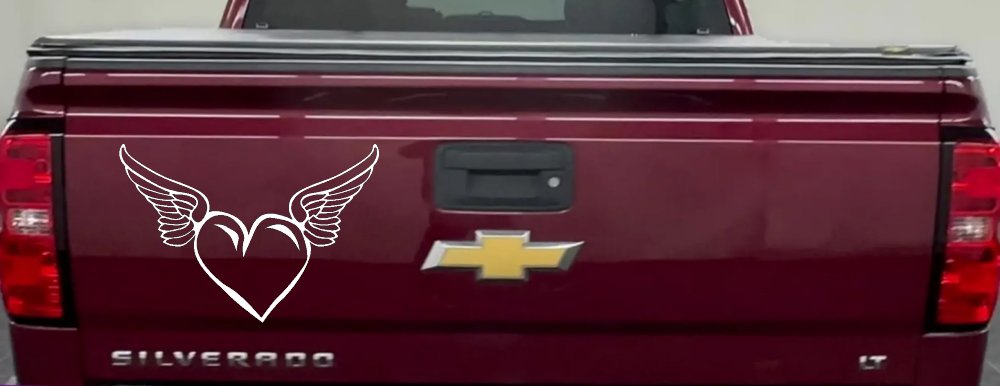 Heart With Wings Love Car or Truck Window Decal Sticker
