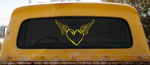 Heart With Wings Love Car or Truck Window Decal Sticker