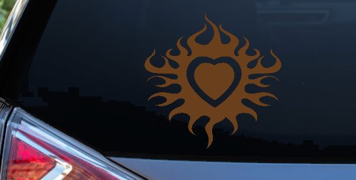 Tribal Flaming Heart Car or Truck Window Decal Sticker